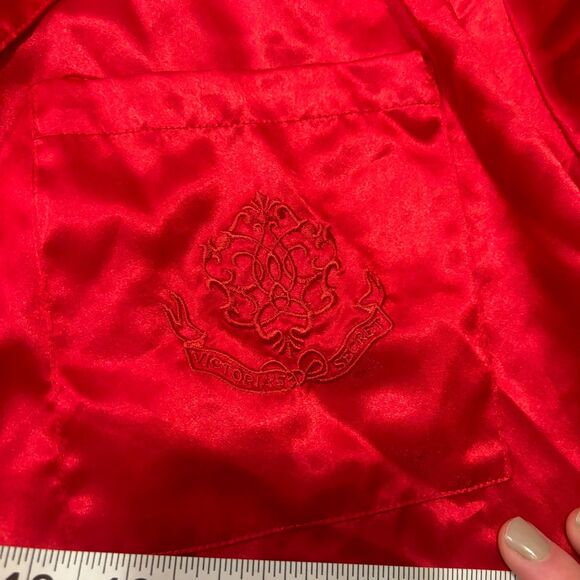 Victoria's Secret Gold Label size Small Red Valentine's Button Down Pajama Top - Picture 4 of 7